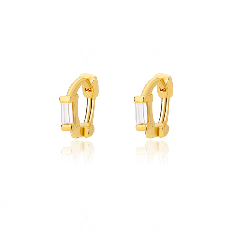 Tiny Zircon Piercing Earrings for Women Stainless Steel Gold Color Hoop Earrings 2023 Trend Wedding Jewelry aretes de mujer