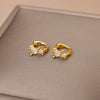 Tiny Zircon Piercing Earrings for Women Stainless Steel Gold Color Hoop Earrings 2023 Trend Wedding Jewelry aretes de mujer