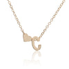 Tiny gold simple necklace letter A- gold color love heart necklace pendant for women girls Best birthday gift jewelry x6