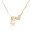 Tiny gold simple necklace letter A- gold color love heart necklace pendant for women girls Best birthday gift jewelry x6