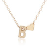 Tiny gold simple necklace letter A- gold color love heart necklace pendant for women girls Best birthday gift jewelry x6