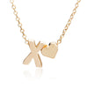 Tiny gold simple necklace letter A- gold color love heart necklace pendant for women girls Best birthday gift jewelry x6