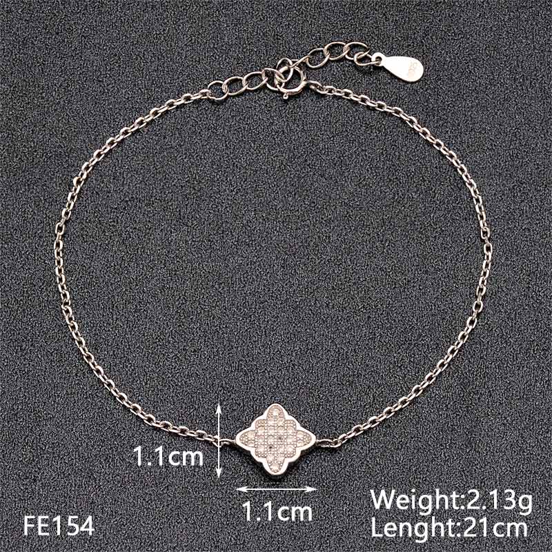Tisvina 2020 New 925 Sterling Silver Bracelets for women With High quality Cubic Zircon Chain & Link Charm Bracelet jewelry