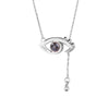 Tisvina 2020 New Rose Gold Silver Necklaces for women jewelry Memory of love Choker Pendant Necklaces 100 languages I love you