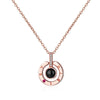 Tisvina 2020 New Rose Gold Silver Necklaces for women jewelry Memory of love Choker Pendant Necklaces 100 languages I love you