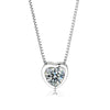 Tisvina Heart Zircon Necklace for women 100% Genuine 925 Sterling Silver Choker Chain Pendant Necklaces for mom Fashion jewelry