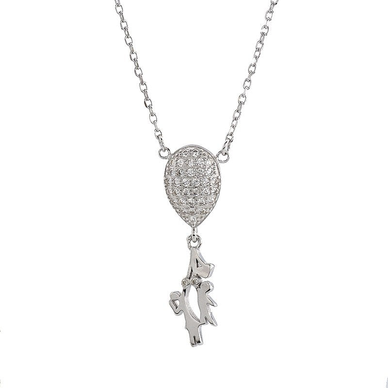 Tisvina High quality Zircon Necklace for women 925 Sterling Silver Choker Chain Pendant Necklace jewelry Wholesale Christmas