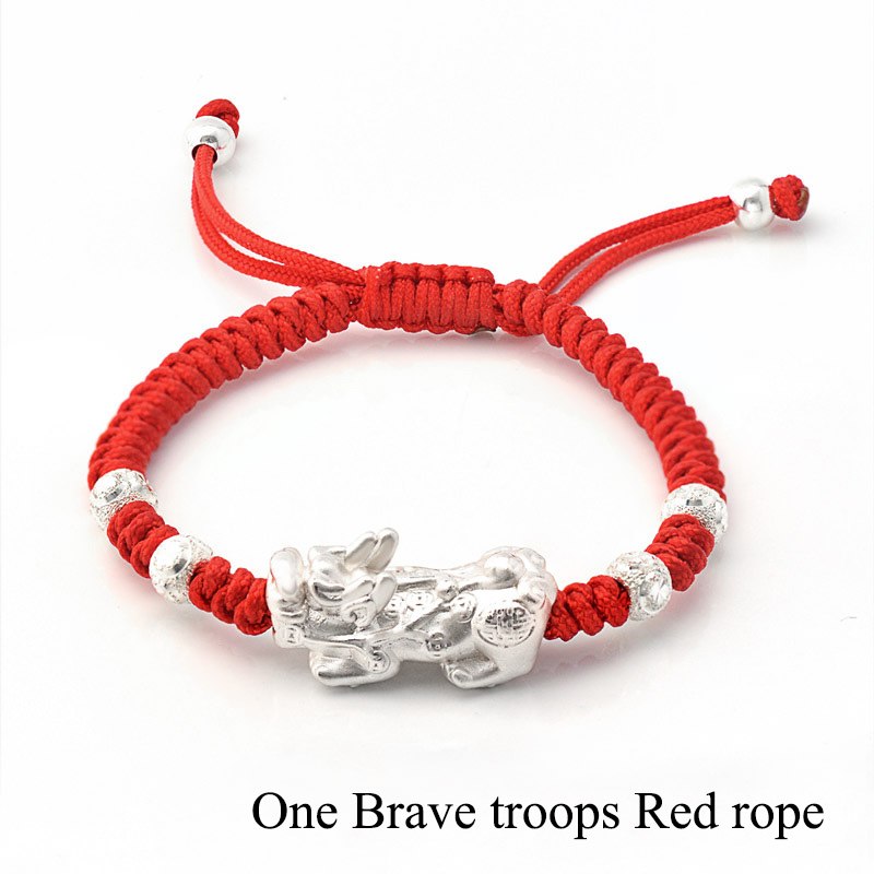 Tisvina New 999 pure silver Chinese brave troops Bracelets for Men and women Mythical wild animal Bracelet hand making jewelry