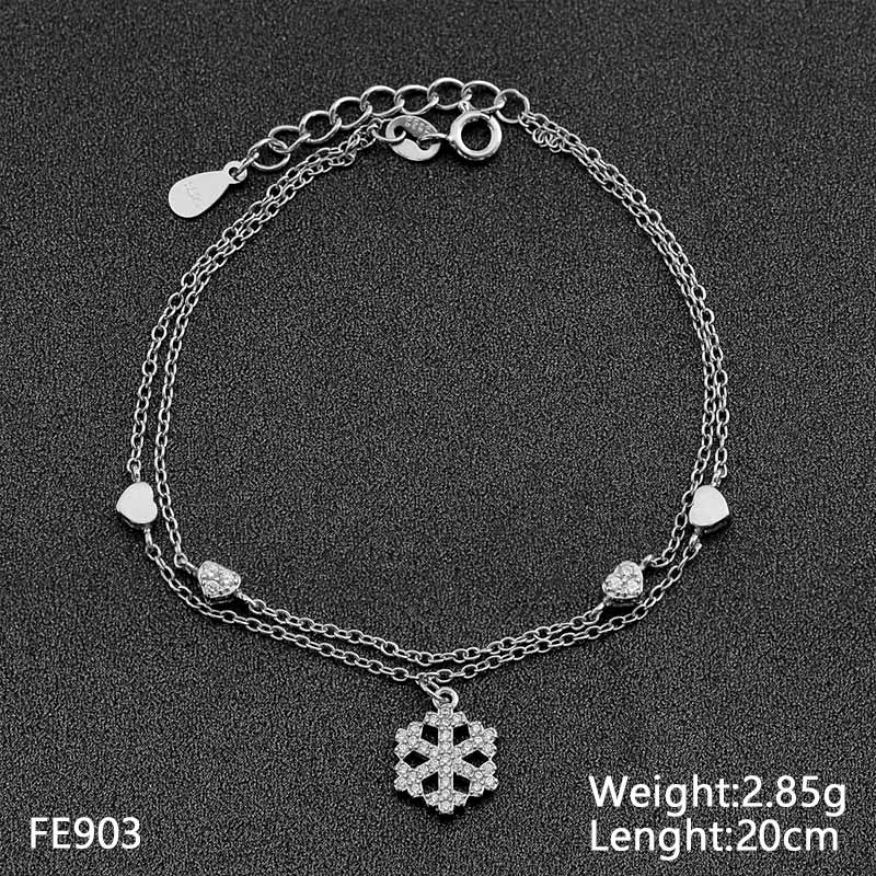 Tisvina New Fine Charms Women Bracelets Real 925 Sterling Silver High quality Cubic Zircon Female Bracelet jewelry Best Selling