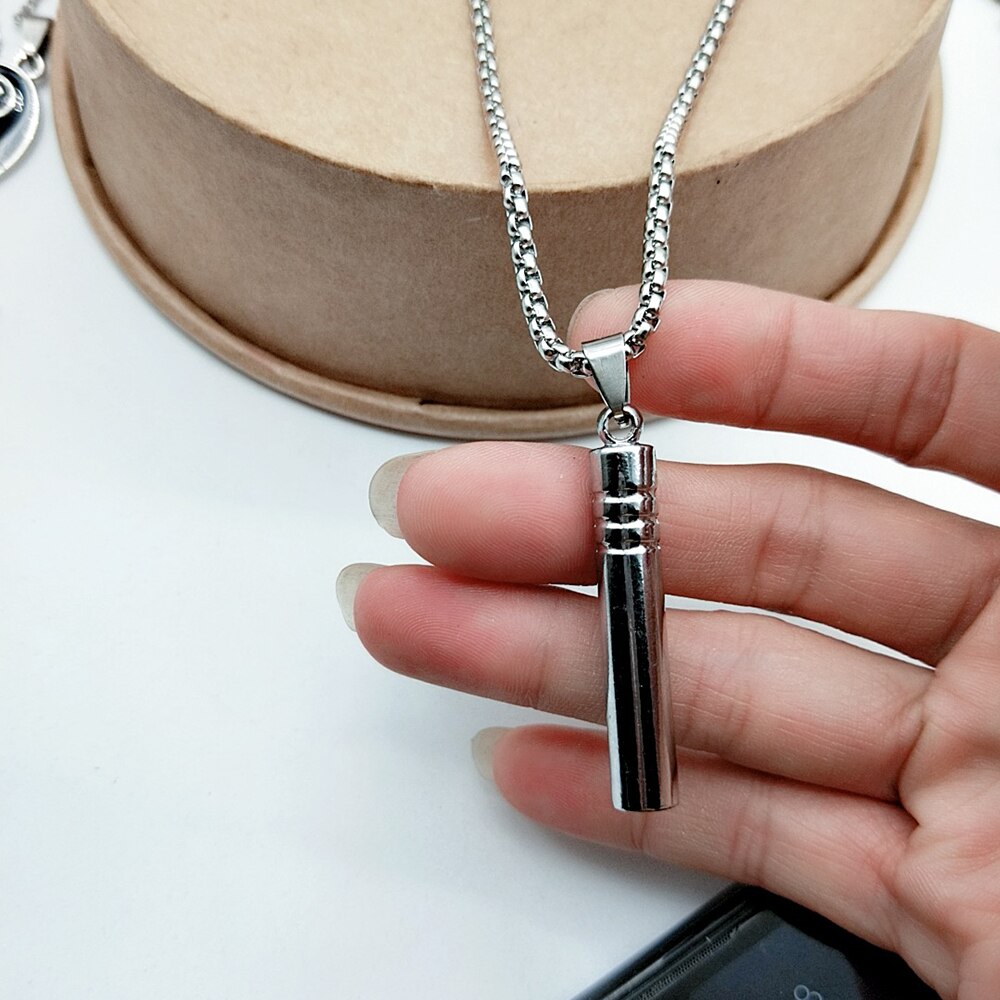Titanium Loud Portable Necklace Whistle for Emergency Survival Outdoor Hiking Camping Hip Hop Jewelry Punk Harajuku