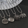 Titanium Steel Chains Vintage Tibetan Silver Pendant Jewelry Ethnic Elephant God Lotus Abacus fate Nepal Vintage Necklace