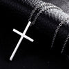 Titanium Steel Cross Pendant Necklace For Men Women Minimalist Jewelry Male Female Prayer Necklaces Chokers Gift