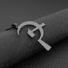 Titanium Steel Russia USSR Soviet Union Necklace Sickle Hammer Hipster Pendant Necklace Gift 55cm