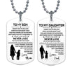 To My Son From Mom Dog Tag Military Necklaces for Men Women Birthday Christmas Graduation Gifts Father Daughter Necklace