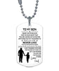 To My Son From Mom Dog Tag Military Necklaces for Men Women Birthday Christmas Graduation Gifts Father Daughter Necklace