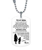 To My Son From Mom Dog Tag Military Necklaces for Men Women Birthday Christmas Graduation Gifts Father Daughter Necklace