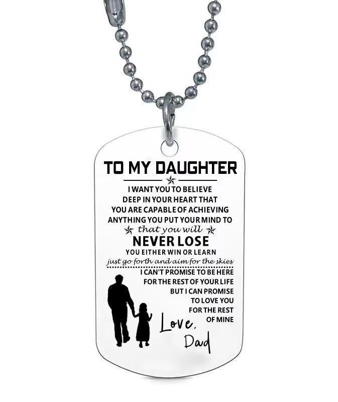 To My Son From Mom Dog Tag Military Necklaces for Men Women Birthday Christmas Graduation Gifts Father Daughter Necklace