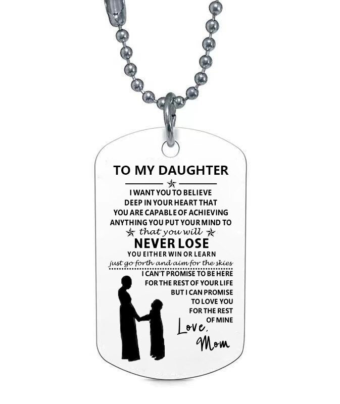 To My Son From Mom Dog Tag Military Necklaces for Men Women Birthday Christmas Graduation Gifts Father Daughter Necklace
