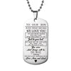 To Our Son/daughter From Mom and Dad Dog Tag Necklaces Personalized Birthday/Graduation Gifts for Boy Military Bootcamp Jewelry