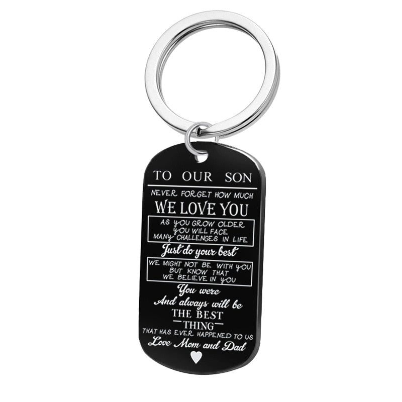 To Our Son/daughter From Mom and Dad Dog Tag Necklaces Personalized Birthday/Graduation Gifts for Boy Military Bootcamp Jewelry