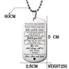 To Our Son/daughter From Mom and Dad Dog Tag Necklaces Personalized Birthday/Graduation Gifts for Boy Military Bootcamp Jewelry