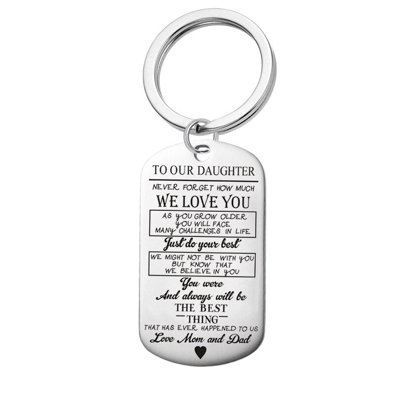 To Our Son/daughter From Mom and Dad Dog Tag Necklaces Personalized Birthday/Graduation Gifts for Boy Military Bootcamp Jewelry