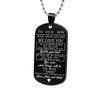 To Our Son/daughter From Mom and Dad Dog Tag Necklaces Personalized Birthday/Graduation Gifts for Boy Military Bootcamp Jewelry