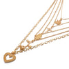 Tocona Bohemia Gold Rose Pendant Necklace for Women Multi-layer Heart Cross Leaf Hand Chain Choker Jewelry Collares D06402