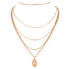 Bohemia Multi Layered Pendant Necklace Gold Color Madonna Statue Pendants Charming Link Chains Fashion Necklace 6139