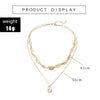 Tocona Bohemia Summer Shell Natural Stone Pendant Necklace for Women Gold Color Chain Chockers Minimalist Jewelry  2356