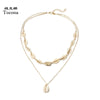 Tocona Bohemia Summer Shell Natural Stone Pendant Necklace for Women Gold Color Chain Chockers Minimalist Jewelry  2356