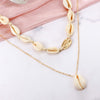 Tocona Bohemia Summer Shell Natural Stone Pendant Necklace for Women Gold Color Chain Chockers Minimalist Jewelry  2356