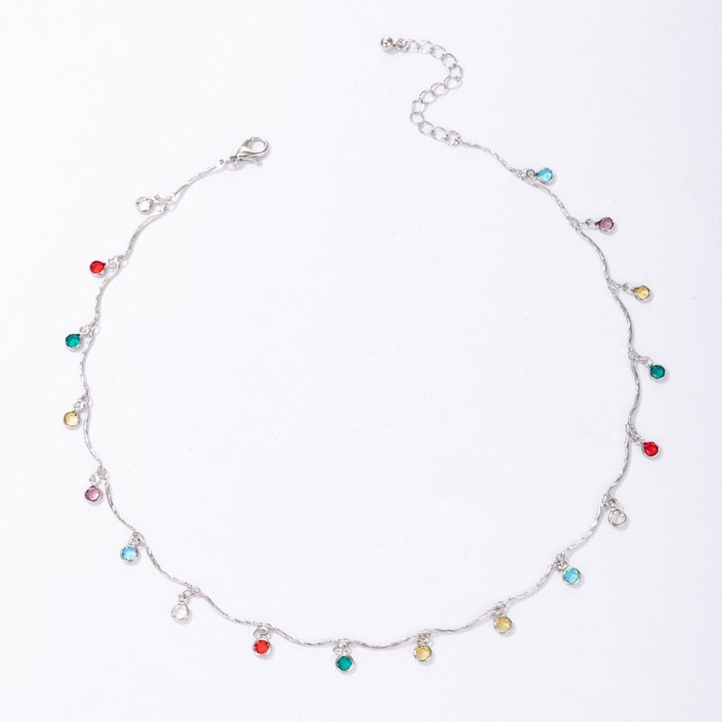 Tocona Bohemian Colorful Beaded Necklace for Women Charms Tassel Clavicle Chain Chockers Handmade Party Jewelry collares B31203