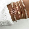 Tocona Bohemian Natural Stone Bead Bracelet Set for Women  Gold Bracelets Female Gothic Indian Jewelry Accessories