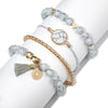 Tocona Bohemian Natural Stone Bead Bracelet Set for Women  Gold Bracelets Female Gothic Indian Jewelry Accessories