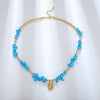 Tocona Bohemian Natural Stone Neckalce for Women Charms Beach Sea Gold Shell Pendant Chain Chockers Summer Jewelry D05503
