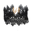 Tocona Gothic Wide Flower Black Lace Chokers Necklaces for Women Punk Gothic Choker Sweet Vintage Collares Necklace
