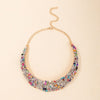 Tocona   Colorful Rhinestone Necklace for Women Charming Gold Color Alloy Metal Party Jewelry Accessories Collar 18350