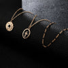 Tocona Multi-layer Retro Cross Pendant Necklace for Women Black Beaded Gold Chain Choker Geometric Bohemian Jewelry B25105