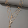 Tocona Multilayer Shell Pendant Necklace for Women Girls Gold Color Coconut Tree Choker Necklace Summer Vacation Jewelry 17579