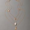 Tocona Multilayer Shell Pendant Necklace for Women Girls Gold Color Coconut Tree Choker Necklace Summer Vacation Jewelry 17579