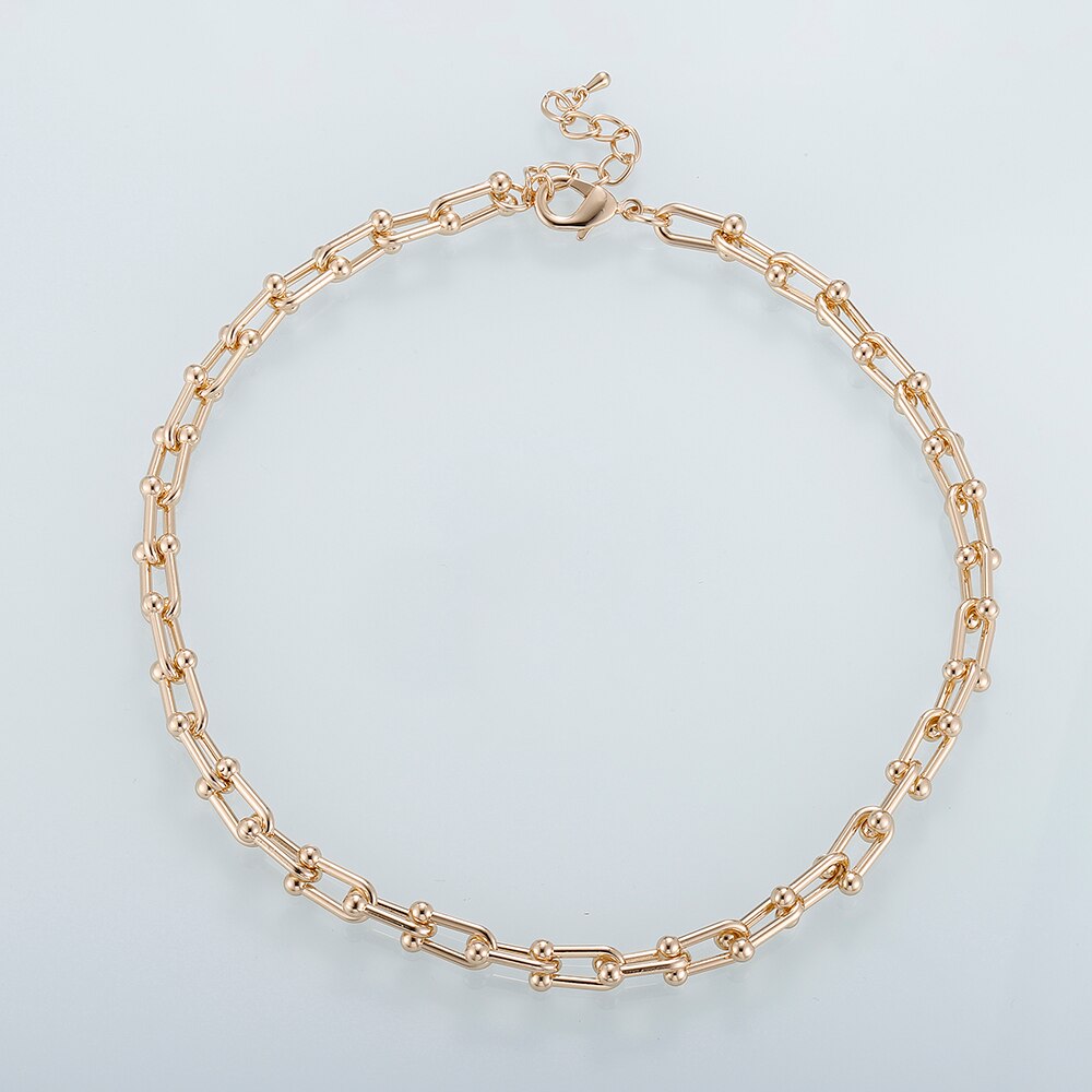 Tocona Punk Gold Silver Color Stainless steel Thick Clavicle Chain Choker Necklace for Women Trendy Party Boho Jewelry Collar