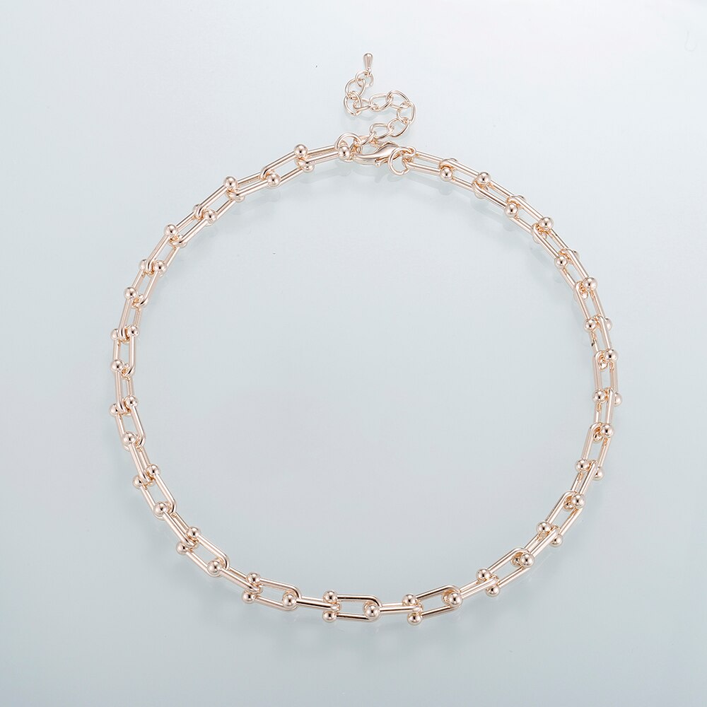 Tocona Punk Gold Silver Color Stainless steel Thick Clavicle Chain Choker Necklace for Women Trendy Party Boho Jewelry Collar