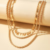 Tocona Punk Leaf Tassel Chain Choker Necklace 2022 Trendy Multilayer Gold Alloy Metal for Women Bohemain Jewelry Gift 15199