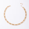 Tocona Punk Metal Chains Choker Necklace for Women Men Gold Color Alloy Hip Hop Clavicle Chain Jewelry Party 18187