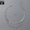 Tocona Shiny Crystal Stone Tassel Choker Neckalce for Women Gold Water Alloy Metal Clavicle Chain Party Jewelry Accessories