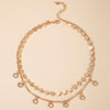 Tocona Shiny Crystal Stone Tassel Choker Neckalce for Women Gold Water Alloy Metal Clavicle Chain Party Jewelry Accessories
