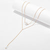 Tocona Simple Long Gold Chain Pendant Necklace Multilayer  Pearl Stone Chokcer Jewelry for Women Accessories 8742