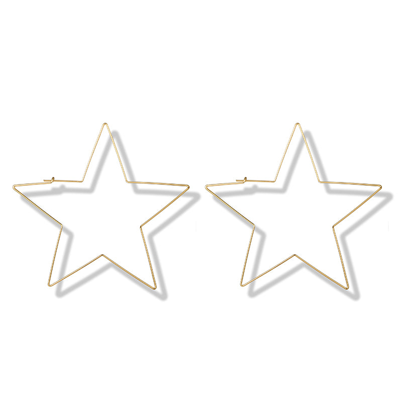 Trendy Geometric Star Shape Drop Earrings for Women Punk Gold Silver Alloy Dangle Earrings Brincos Jewelry Gifts 4852