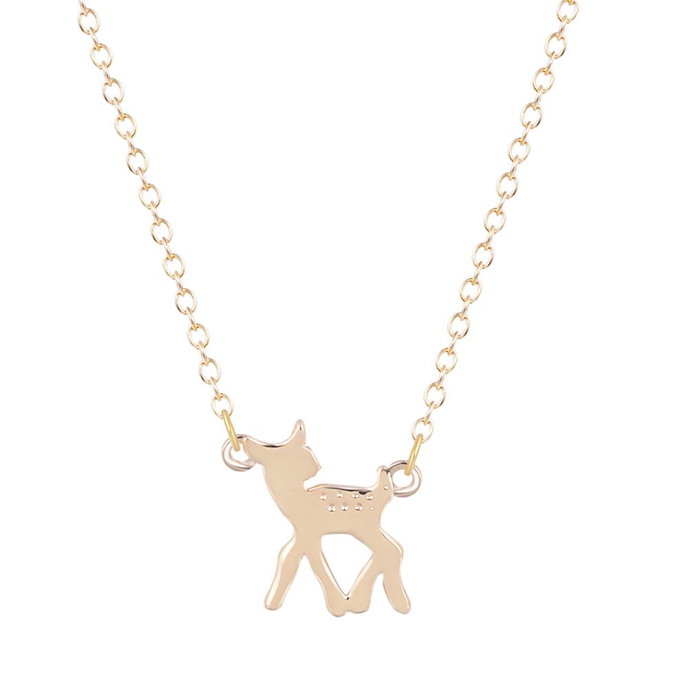 10pcs Fashion Simple Antler Deer Necklace Reindeer Horn Stag Necklaces Cute Bambi Necklace Woodland Fawn Necklaces